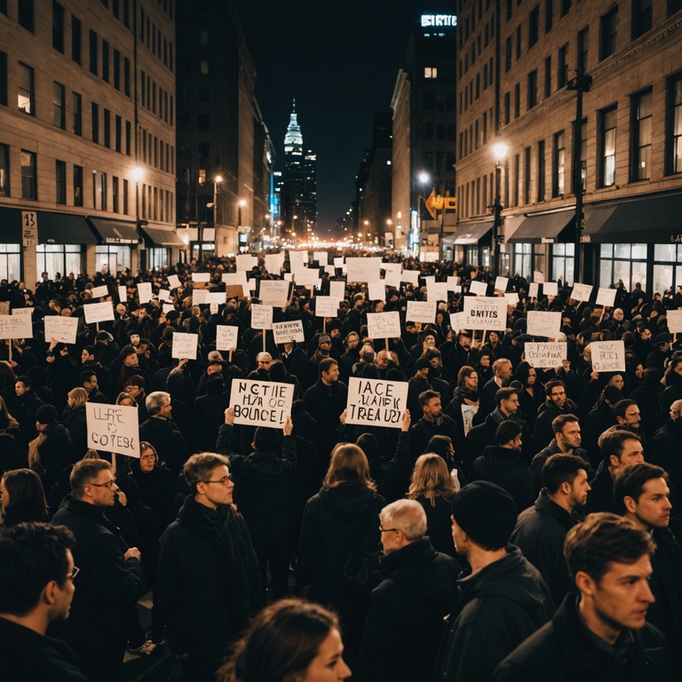 This alternative set focuses on the raw energy and emotions behind social protests, emphasizing the empowerment aspect with music that echoes through the concrete jungles. Audience members are invited to feel the vibrations of dissent roused by powerful electric guitar riffs against hip hop beats.