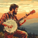 lively dawn tune featuring spirited banjo and guitar