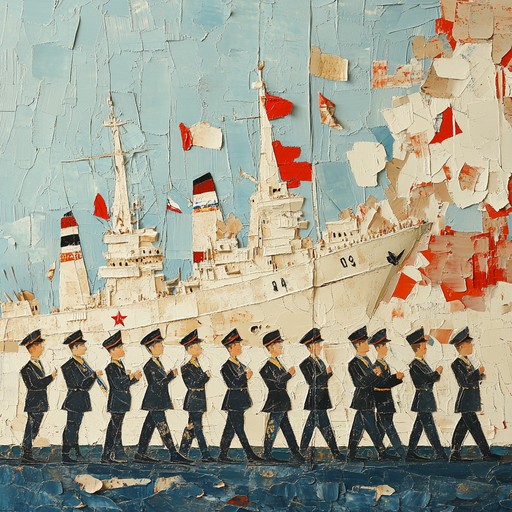 A lively and spirited festive song drawing inspiration from the russian navy's maritime traditions. The track features strong, rhythmic melodies that evoke the essence of seafaring life, celebrations, and the camaraderie of sailors. The use of traditional russian instruments combined with modern orchestration creates a unique soundscape that embodies both pride and joy.