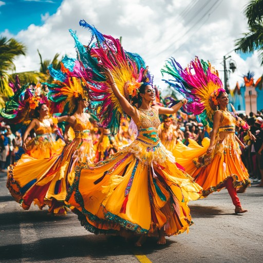 This instrumental track features lively salsa grooves, infused with invigorating caribbean rhythms that inspire movement and jubilation. The track begins with a dynamic percussion introduction, leading into a melody powered by timbales and congas. The rich brass section adds a layer of grandeur, while the piano and bass lines drive the energy forward, making it an ideal backdrop for dance or celebration scenes.