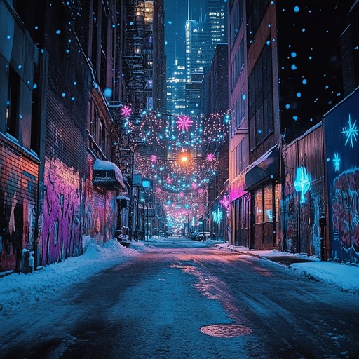 An instrumental blending gritty urban sounds with seasonal melodies, capturing the essence of holiday nights in the city streets.