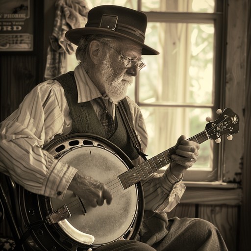 A fast-paced, toe-tapping instrumental featuring intricate banjo picking, accompanied by fiddle and acoustic guitar. Perfect for a square dance or a country hoedown.