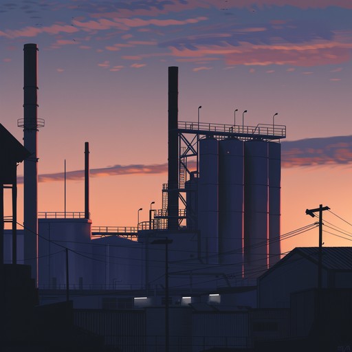 Imagine standing outside an abandoned industrial complex as the sun sets, the sky painted in hues of orange and pink while distant machines hum a fading lullaby. This track encapsulates that moment, blending the raw energy of industrial machinery with the calming presence of a twilight sky.