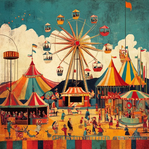 A bizarre, whimsical jingle blending frenetic circus melodies with chaotic, unpredictable sound effects. Highly energetic, it paints the picture of a wild, eccentric funhouse experience.