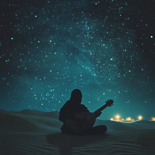 A spine chilling instrumental blending middle eastern melodies with haunting atmospheres, capturing the essence of spectral presences in the empty desert night.