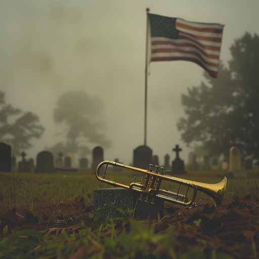 A somber instrumental piece, reflecting the loss and valor of fallen heroes, blending slow drum marches with majestic brass melodies. This composition evokes a deep sense of national pride intertwined with melancholic reflection, creating an atmosphere that honors the ultimate sacrifice made. Perfect for commemorative events or moments of remembrance, it underscores a profound patriotic connection.