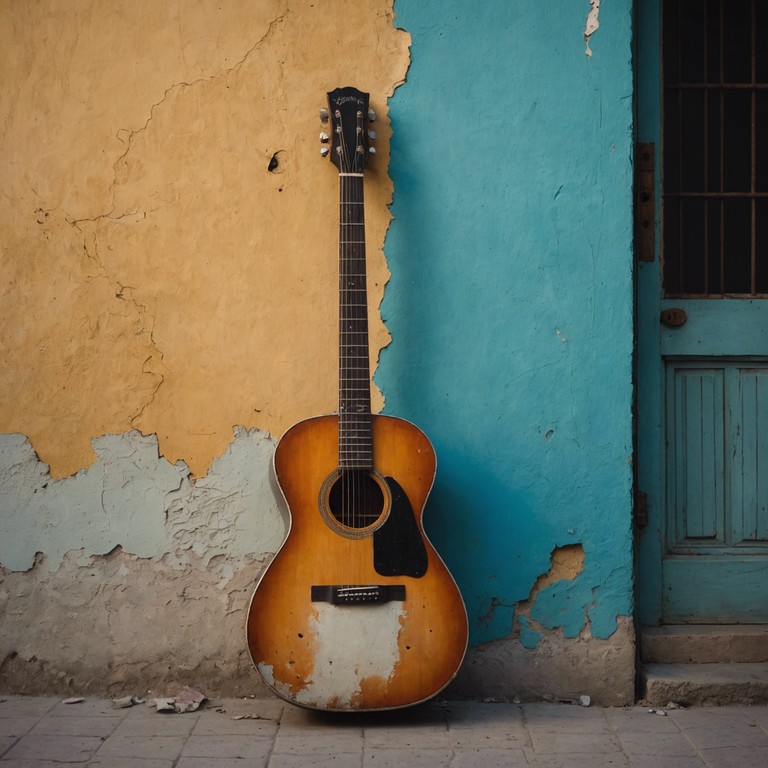 Experience a serene, musical journey through havana's historic landscapes, where each strum of the guitar echoes memories and emotions etched in the timeless facades of the city.