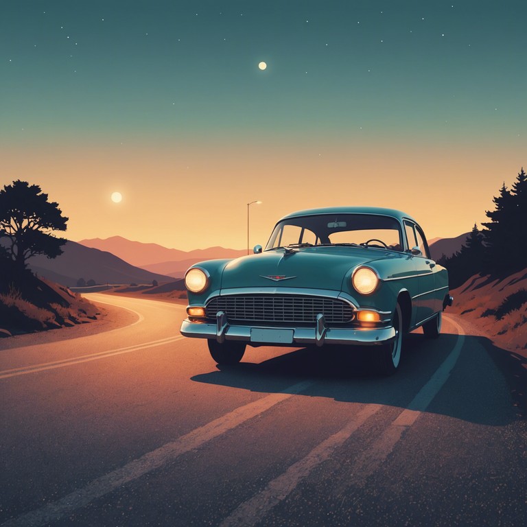 A serene blues rock composition, 'moonlit melody ride' uses tender guitar tones to paint a picture of a peaceful nighttime drive. The music is a gentle companion to solitary thoughts, underlining the beauty of silent, starry roads.