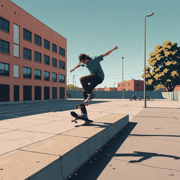 This alternative version delves deeper into the influence of skate culture within urban environments, pairing rapid guitar riffs and high speed drumming with the anarchic spirit of punk. The music becomes a soundtrack for skateboarders weaving through the traffic and obstacles of city life.