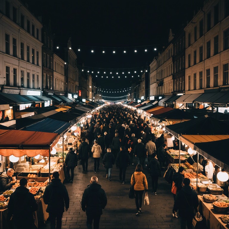 This track mirrors the bustling environment of a late night urban market, capturing the clash of colorful sounds, chatter, and the occasional shout. An electrifying mix that feels almost tangible, each note brings the night to life, reflecting the market's chaotic beauty through sound.