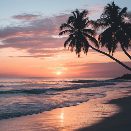 A serene composition capturing the essence of a secluded tropical paradise, blending gentle island rhythms with soft, melodic harmonies to evoke a sense of intimacy and tranquility. Perfect for a quiet evening under the stars by a warm beach.