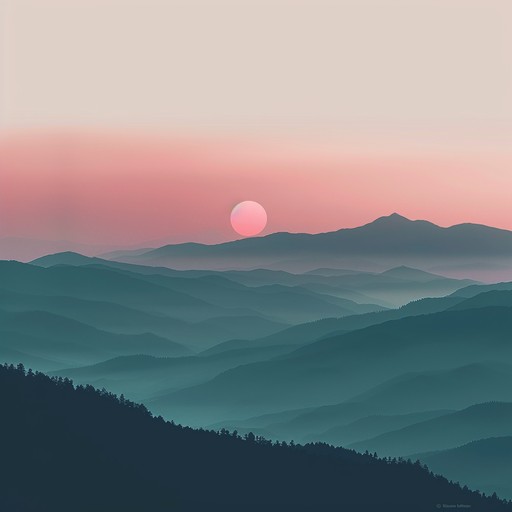 As the sun rises over the misty appalachian mountains, gentle acoustic guitar melodies intertwine with the soft sounds of a mandolin and fiddle, evoking the tranquil beauty and rustic charm of a new day dawning in the heart of rural america.
