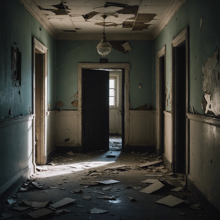 This track features eerie, experimental sounds mimicking whispers and faint echoes through long forgotten, desolate spaces. The piece navigates through the quiet and unsettling solitude of abandoned cities, invoking feelings of solitude and intrigue. Key elements include atmospheric reverb, uncomfortable silences, and sudden bursts of distorted noise, providing an exploration of the unsettling beauty in abandonment and decay.