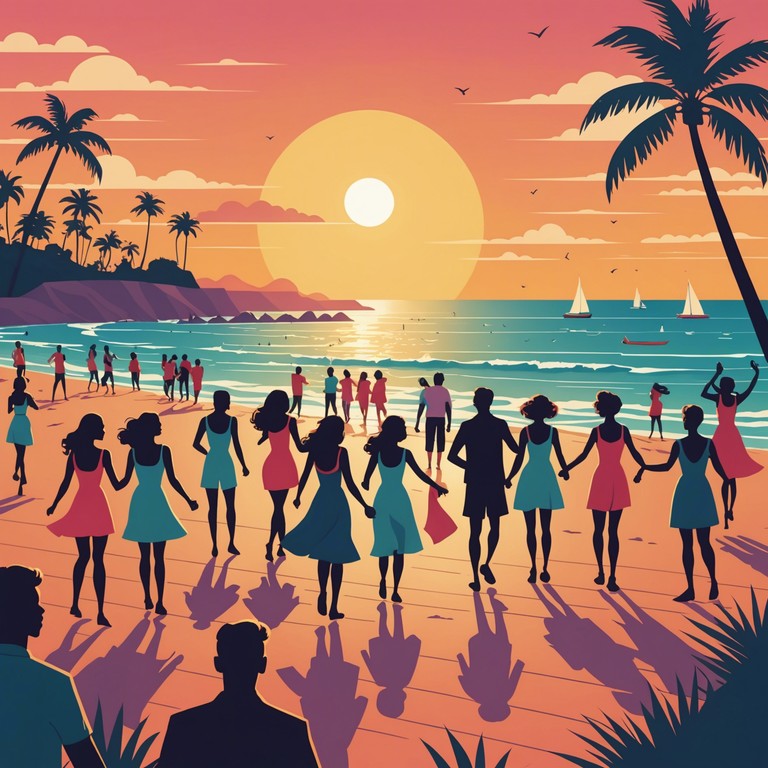 Imagine a lively beach party where everyone is dancing in sync, the sun is setting, and the energy is contagious. It’s the sound of a perfect warm evening by the sea.