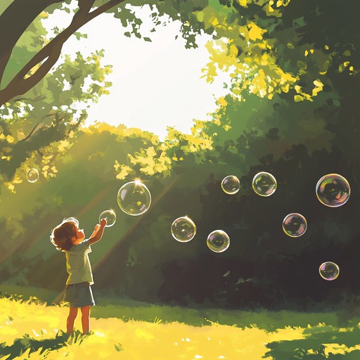 This track embodies the essence of a carefree, sunny morning with playful melodies that evoke the image of bubbles floating in the air. Soft, cute sounds are crafted to uplift and bring a smile, resembling a joyful day outdoors.