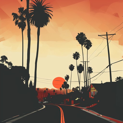 Imagine a musical journey back to the vibrant 1970s, driven by an infectious bassline and rhythmic guitar riffs that perfectly capture the essence of a smooth, groovy sunset drive through hollywood's sunset boulevard