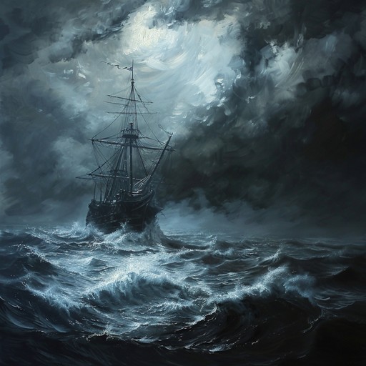 An intensely stormy instrumental track with powerful, chaotic elements rooted in russian naval tradition. The song incorporates military rhythms, traditional russian musical motifs, and dramatic dynamic shifts to conjure images of fierce seafaring battles and dark, brooding weather.