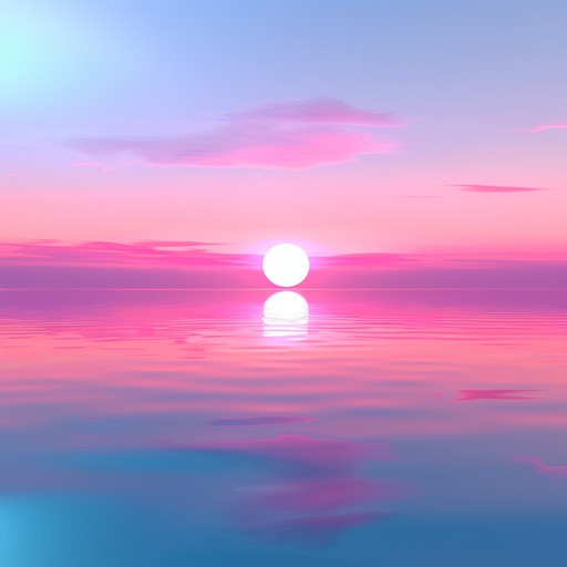 Immerse yourself in a tranquil synthwave composition that captures the enchanting beauty of a neon lit sunset. Lush synthesizer pads and gentle arpeggios weave together to create a serene, otherworldly ambiance perfect for relaxation and contemplation.