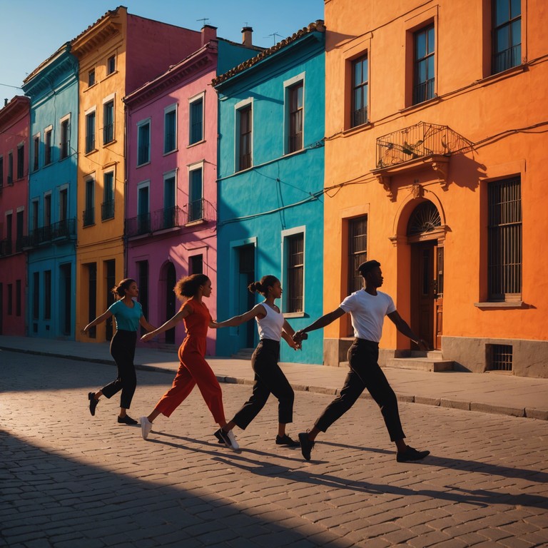 Imagine dancing anxiously on the crowded, festive streets of little havana where each violin stroke tells a story of personal struggle amidst communal celebration. The track embodies the clash between individual anxiety and collective joy.