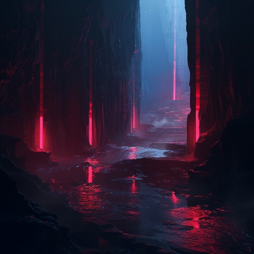 As the foreboding darkness encroaches, deep droning synths resonate through the cavernous space, creating an overwhelmingly eerie atmosphere. A sense of impending doom is heightened by dissonant harmonies and subtle, pulsating rhythms. Each note reverberates, sinking into your consciousness, and painting a chilling narrative of unseen horrors lurking just out of sight.