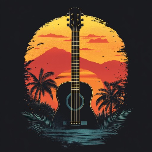 An upbeat instrumental bossa nova that evokes the joyous atmosphere of evenings by the ocean, with rhythmic guitar and melodic lines creating a sense of warmth and contentment.