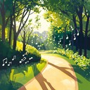 light instrumental tune evoking happiness during a sunny afternoon walk