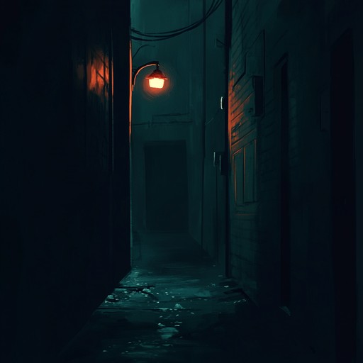 A dark rap instrumental featuring deep basslines and eerie synths, capturing the essence of midnight in a desolate cityscape, with haunting and sinister undertones.