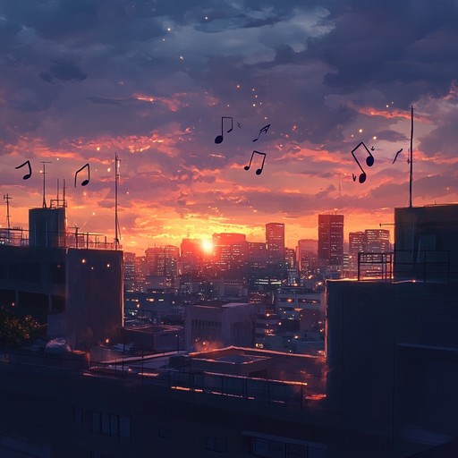 Picture yourself on a serene rooftop, the night sky painted with city lights in the distance. The music reflects the essence of this tranquil escape with its downtempo beats and funky instrumentation, including a slick bassline, occasional electric guitar riffs, and enveloping synths. Ideal for winding down and losing yourself in the moment.