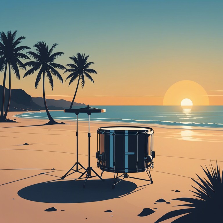 This composition captures the duality of a sunlit beach shadowed by enigmatic, suspenseful undertones, blending lively calypso rhythms with an undertone of tension. Featuring intricate steel drum melodies that ebb and flow like the tide, the piece carries a tone of mystery woven into its joyful caribbean beats.