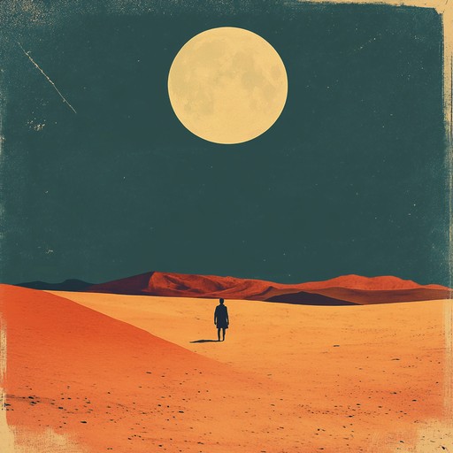 A reflective trip through a moonlit desert night, characterized by atmospheric synths and deep 808s. This track evokes the feeling of solitude and contemplation, perfect for introspective periods and deep thoughts.