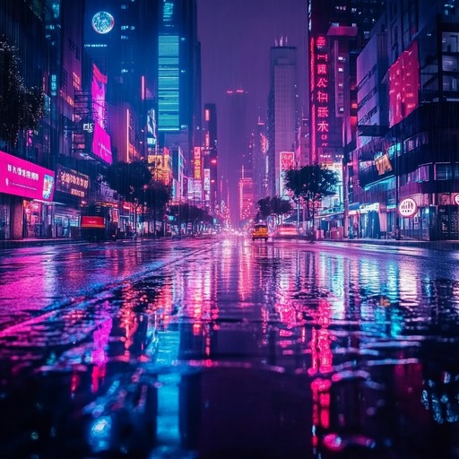 An instrumental phonk composition featuring dark, driving rhythms combined with ethereal synthesizer melodies, creating a melancholic atmosphere that reflects the solitude and mystery of the city nightlife.