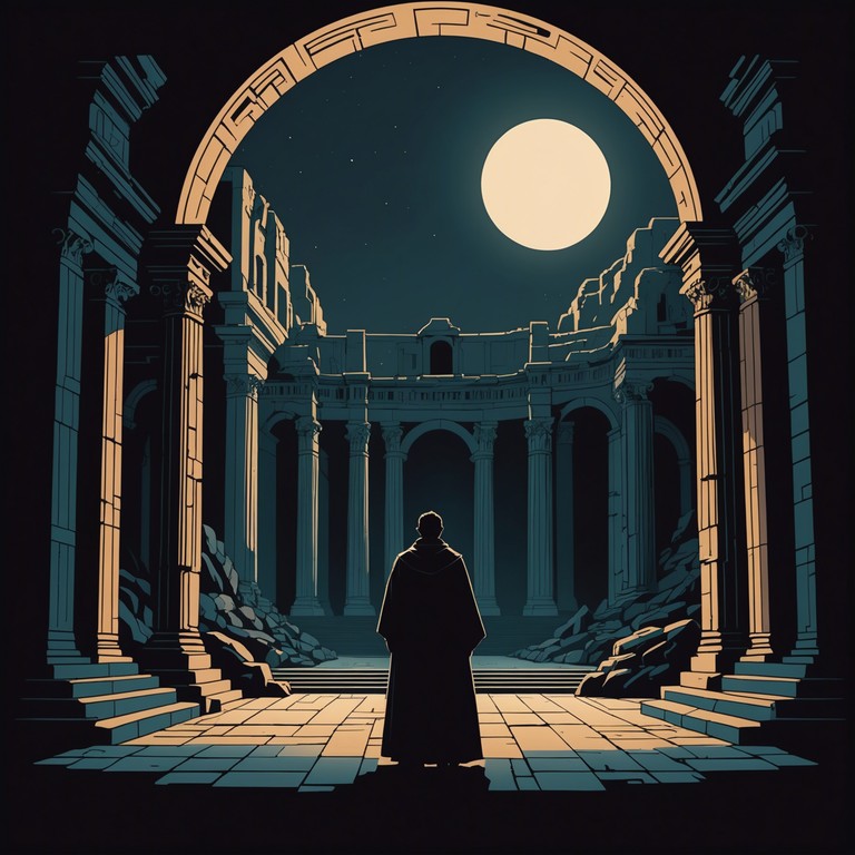 A strikingly powerful piece, blending traditional opera with heart wrenching melodies. This track fuses the dramatic allure of classic opera with ethereal modern influences, evoking a narrative of empires that rise and fall, akin to tragic ancient tales. The music carries the listener through a journey of both awe and sorrow, with powerful vocal expressions and layered instrumental accompaniments.