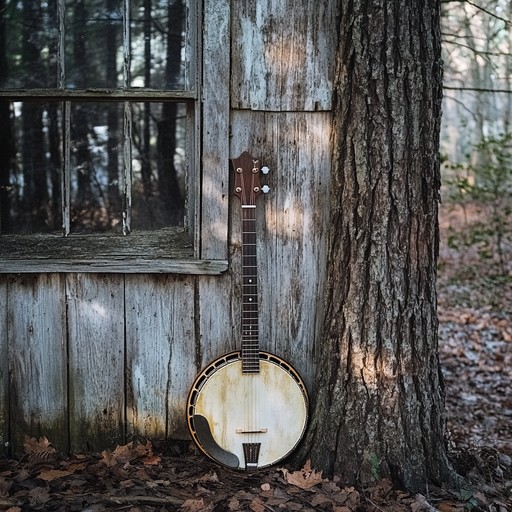 An instrumental bluegrass track featuring the fiddle and banjo, capturing the haunting ambiance of moonlit mountains and the whispers of the forest at night.