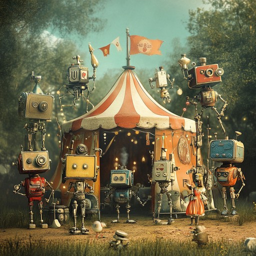 Experience a magical robotic circus where steampunk automation meets whimsical fantasy. This piece features lively melodies, mechanical rhythms, and an unexpected sense of fun, drawing listeners into an enchanting world of playful robots and daring mechanical acts. The blend of quirky instrumentation and whimsical arrangement makes it a perfect background track for animations, games, or eclectic events