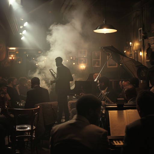 An evocative cabaret instrumental steeped in passionate jazz, filled with sultry brass and dramatic piano solos. The piece crescendos with sweeping emotional arcs, evoking a smoky nightclub enchantment. Designed to immerse listeners in the steamy, intimate atmosphere of a bygone era, complete with the allure of romance and unspoken desires.