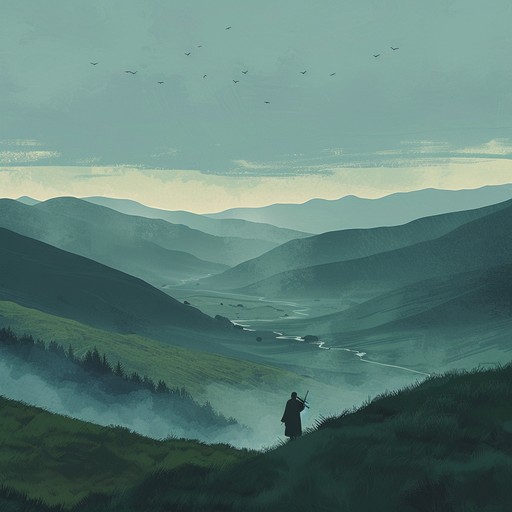 This piece takes you on a soulful journey through the isolated scottish highlands, expressing deep longing and heartbreak through the haunting tones of bagpipes. It's a tribute to the solitary beauty of the landscape.