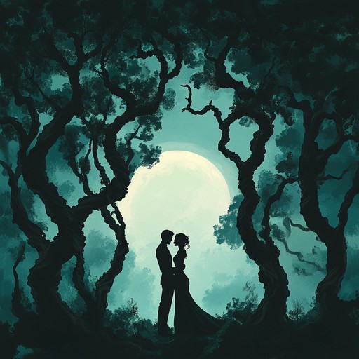 A haunting instrumental piece that intertwines unsettling harmonies with tender melodies, evoking the unsettling feeling of a romantic encounter tainted with mystery and suspense. The music navigates through somber tones and rising tensions, painting an atmospheric soundscape of love enveloped in unnerving surroundings.