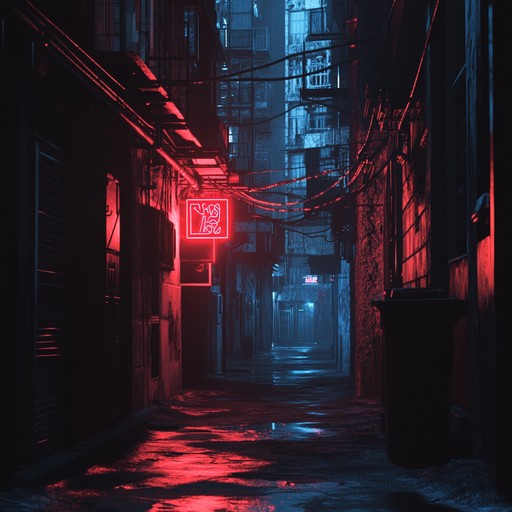 A dark, pulsating bassline sets the foundation, with eerie synthesized melodies weaving through a soundscape reminiscent of dystopian urban landscapes. The beats are relentless, giving the track an aggressive edge, while subtle distortion adds an unsettling quality. Perfect for a nightmarish setting or gritty street scenes.