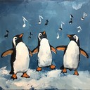 a light orchestral piece depicting penguins joyfully marching together.