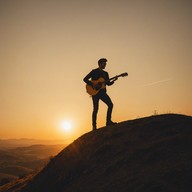high energy guitar, driving beats, sunny spirit