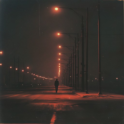An atmospheric hip hop instrumental track that blends haunting melodies with deep beats, capturing the solitude and introspection of wandering alone through a deserted city at night.