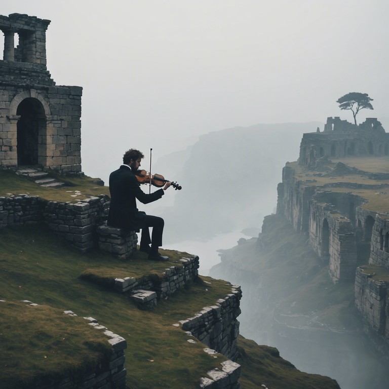 An orchestral piece that dives deep into the realm of loneliness and epic storytelling, echoing the ancient calls of forgotten civilizations and lost heroes. Rich strings and haunting woodwind sections create an enveloping atmosphere of both majesty and desolation.