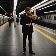 violin whispers and city pulse combine