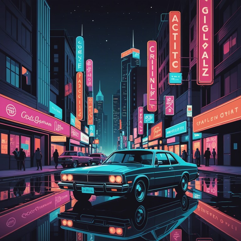 This track captures the essence of a late night drive through neon lit city streets, incorporating smooth, resonant basslines with mellow, swirling synths to create a sound that feels both nostalgic and fresh. The music pulses with the energy of the city at night, offering a hypnotic blend of old school charm and contemporary cool