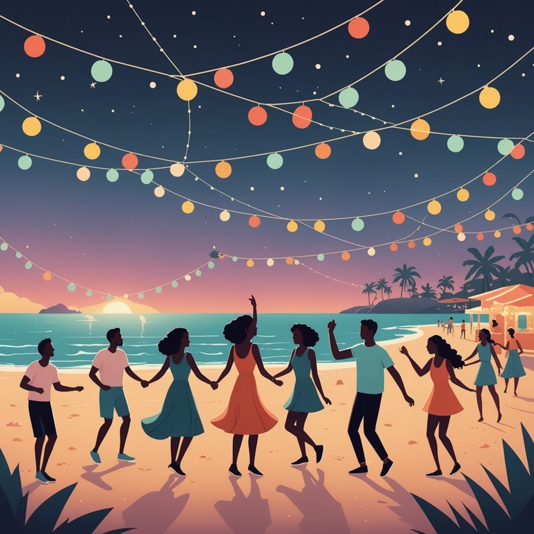 Imagine swaying to a seamless blend of uptempo funk and lively exotic beats under a surreal tropical sunset, where each note promises an escape to an electrifying paradise.