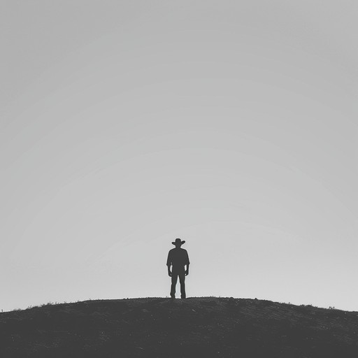 This somber country track captures the essence of a lone cowboy riding through the vast, untamed wilderness of the american west. The melancholic melody, played on a lone acoustic guitar, evokes a sense of isolation and introspection as the cowboy reflects on his life and the challenges he faces. The slow, steady rhythm mimics the clip-clop of his horse's hooves, while the occasional harmonica riff adds a touch of wistfulness to the composition. As the song progresses, the guitar picking becomes more intricate, mirroring the cowboy's inner turmoil and the complexity of his thoughts. The track concludes with a final, lingering note that fades into the silence of the desert, leaving the listener with a profound sense of the cowboy's solitude and resilience in the face of adversity.