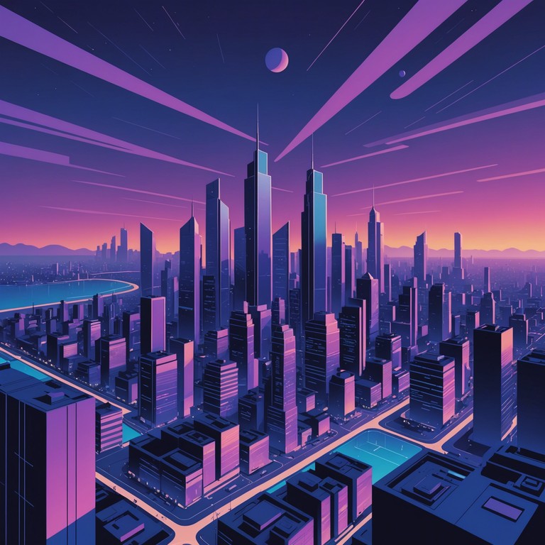 As the night deepens, glowing neon lights flicker to the rhythm of dynamic and exciting synth waves, creating a soundtrack perfect for a futuristic night out in an electrified city