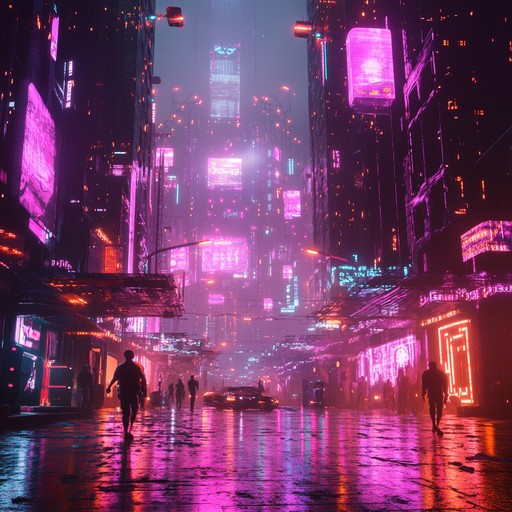 This track features pulsating synthetic beats, shimmering melodies, and an infectious energy that seamlessly blends futuristic soundscapes with the catchy hooks typical of k pop. Perfect for a neon lit dancefloor, the song creates an immersive experience with layered synths and dynamic rhythms. It invokes imagery of a cyberpunk future where music and technology merge effortlessly.