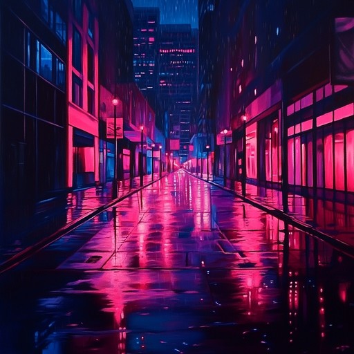 An instrumental darkwave track that immerses the listener in a futuristic metropolis, where towering skyscrapers loom over shadowy streets illuminated by neon glow, blending bold synthesizer melodies with brooding atmospheres.