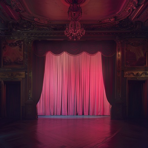 A lush and intimate orchestral piece featuring a string quartet, designed to evoke the passion and drama of a velvet curtained theater stage. The music tells a story of love's temptation and longing, with sweeping bows and delicate plucking creating a dynamic interplay of sound that is both tender and intense.